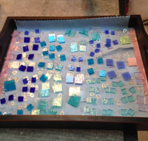 Glass is cut and cleaned, ready for the kiln.